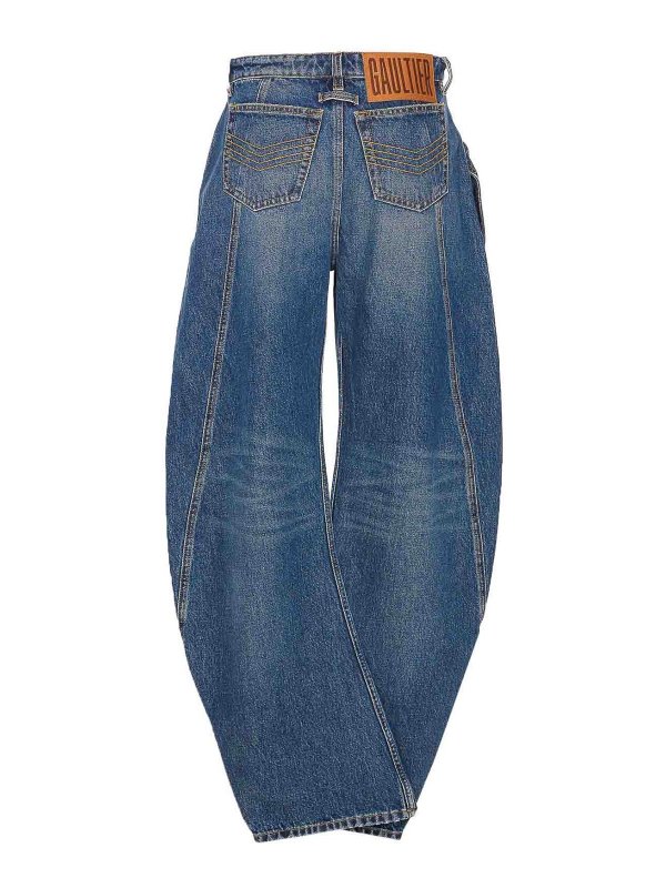 JEAN PAUL GAULTIER: jeans bootcut online - Jeans a vita bassa blu vintage
