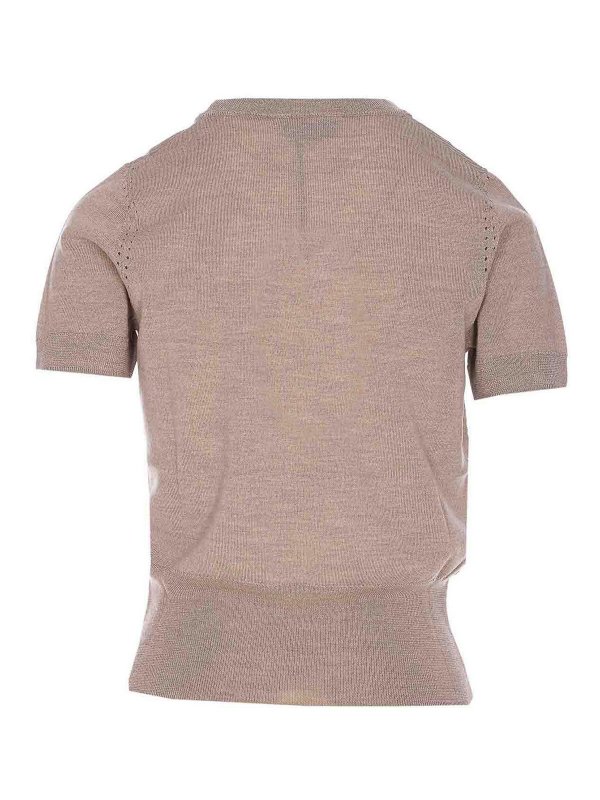 Liu Jo: Strickpullover mit Rundhalsausschnitt online - Rundhalspullover - Beige