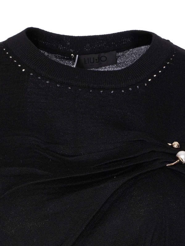 クルーネック - 黒 shop online: Liu Jo