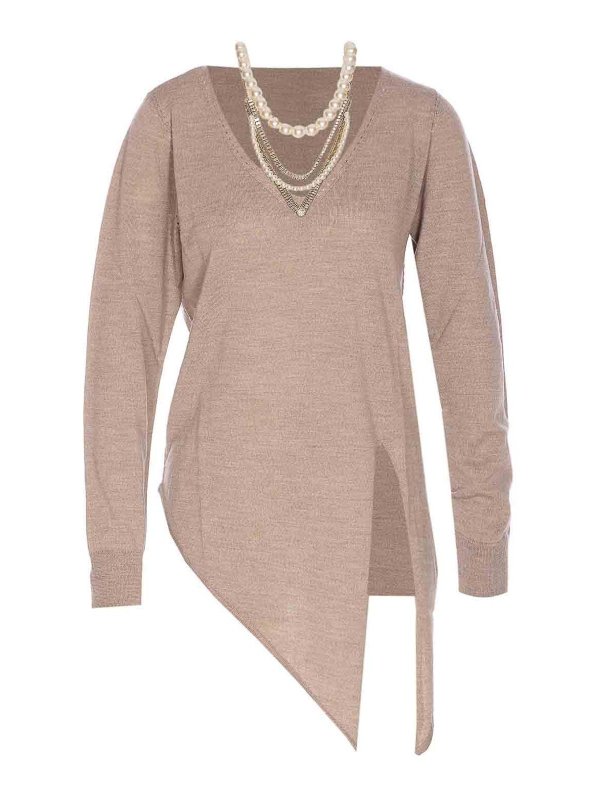 Liu Jo: maglia collo rotondo - Maglione asimmetrico