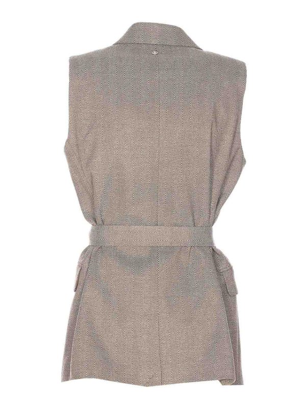 Liu Jo: vests online - Grey Vest Belt Closure