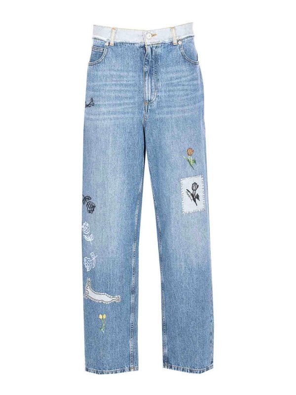 Marni: Jeans évasés - Jean Bootcut - Bleu