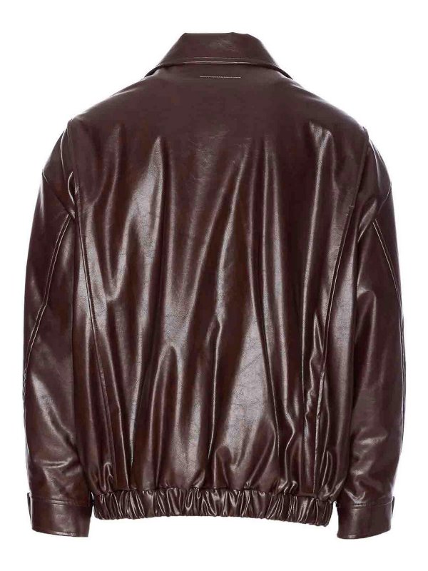 MM6 MAISON MARGIELA: Abrigos de borreguito y piel  online - Abrigo De Piel - Rojo