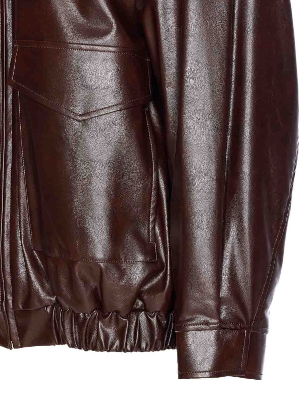 The Best Shops MM6 MAISON MARGIELA: Abrigos de borreguito y piel  - Abrigo De Piel - Rojo