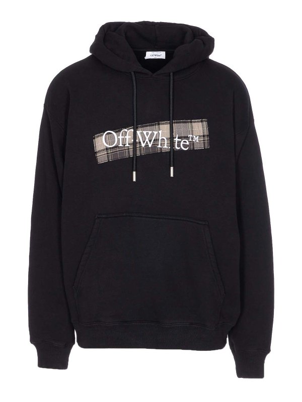 OFF-WHITE: Sweatshirts & Sweaters - Flannel Diag Skate Hoodie