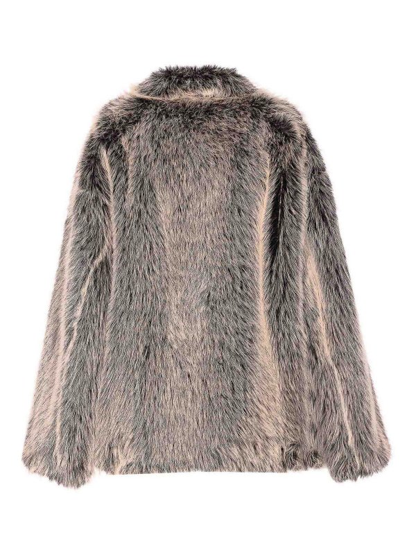 PATRIZIA PEPE: Fur & Shearling Coats online - Grey Fuax Fur Coat