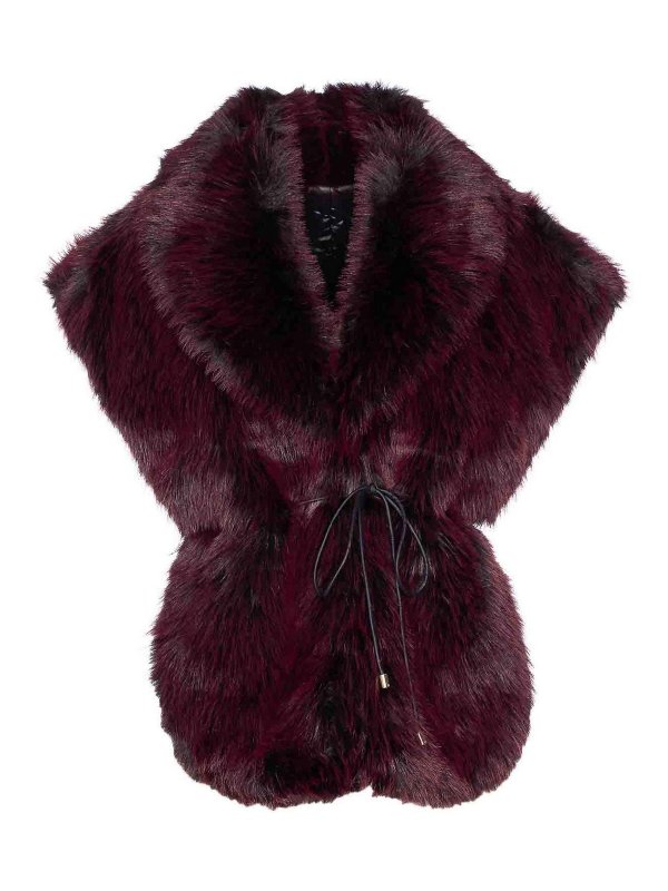 PATRIZIA PEPE: Fur & Shearling Coats - Purple Red Faux Fur Vest