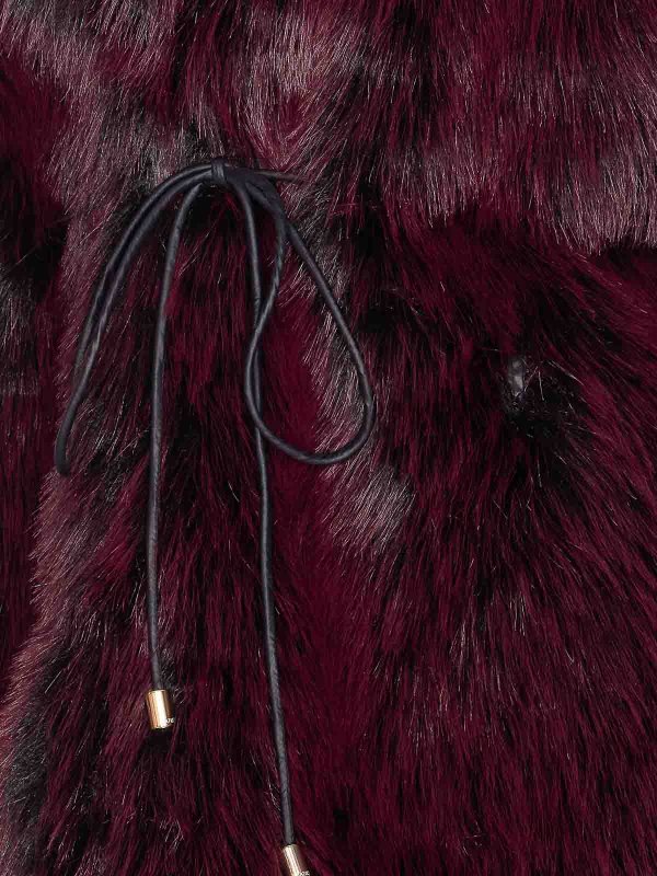 The Best Shops PATRIZIA PEPE: Fur & Shearling Coats - Purple Red Faux Fur Vest