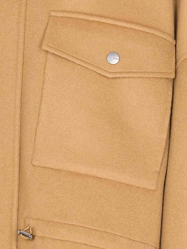 The Best Shops Pinko: short coats - Beige Crostino Caban
