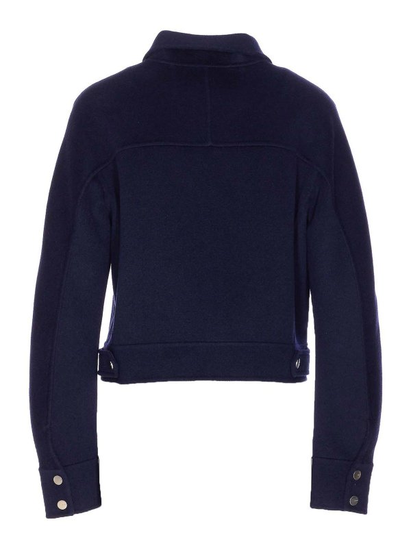 Pinko: casual jackets online - Blue Grissino Jacket Frontal Zip Closure