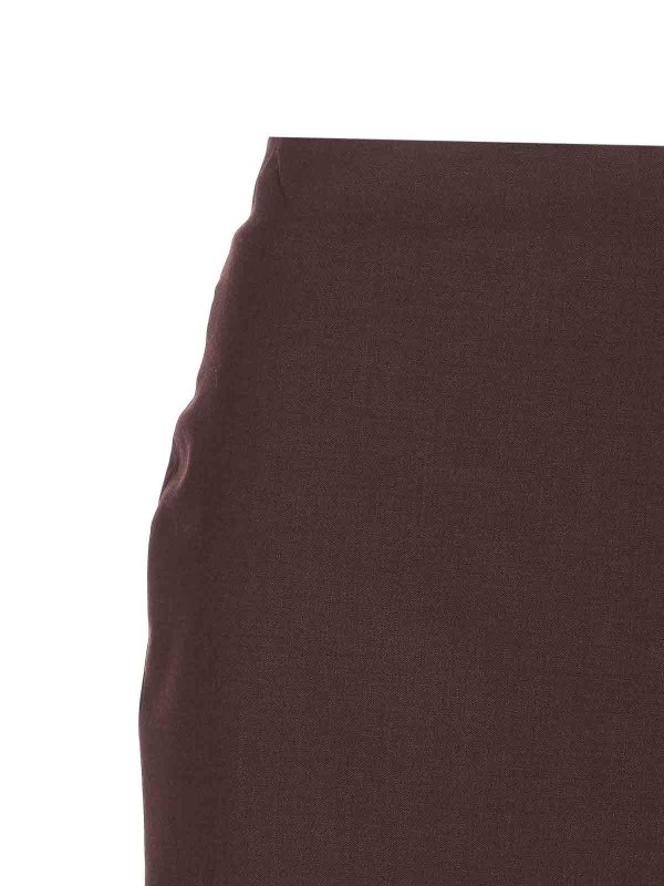 膝丈/ミディスカート - ブラウン shop online: THELATEST