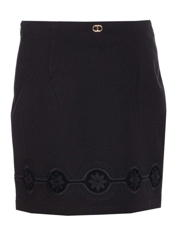 TWINSET: Faldas media pierna y semilargas online - Falda Semilarga - Negro