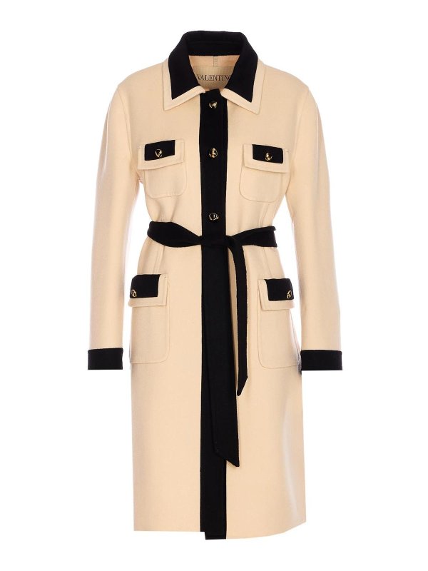 VALENTINO GARAVANI: short coats - White And Black Coat