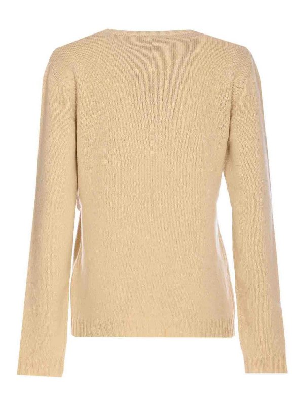 VALENTINO GARAVANI: Strickpullover mit Rundhalsausschnitt online - Rundhalspullover - Beige