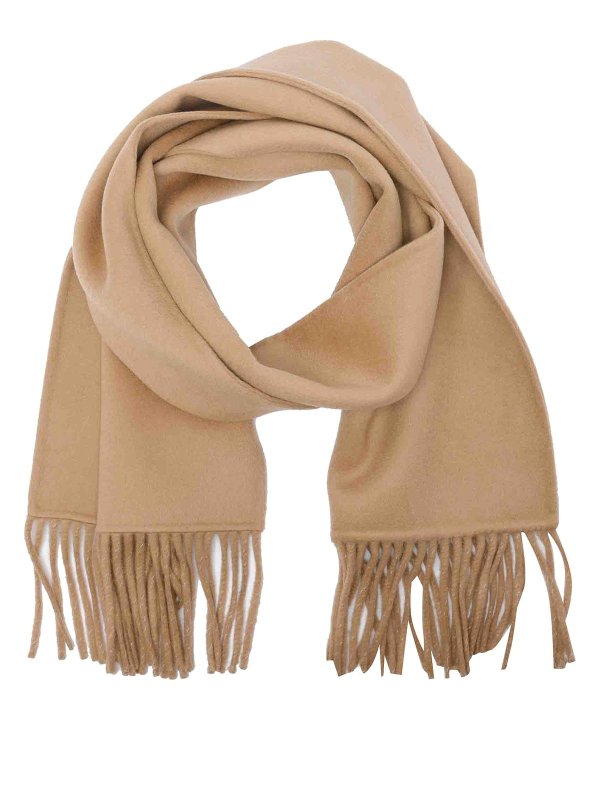 THE DYNAMIS STUDIO: sciarpe e foulard online - Sciarpa con frange di Beige Lyon