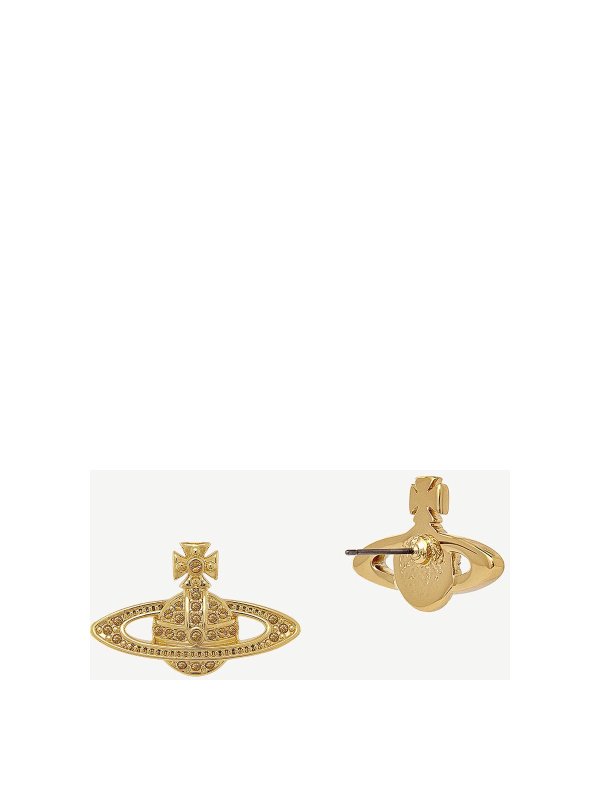 VIVIENNE WESTWOOD: Earrings online - Gold Mini Bas Relief Earrings