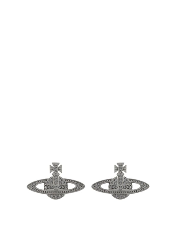 VIVIENNE WESTWOOD: Earrings - Ruthenium Mini Bas Relief Earrings