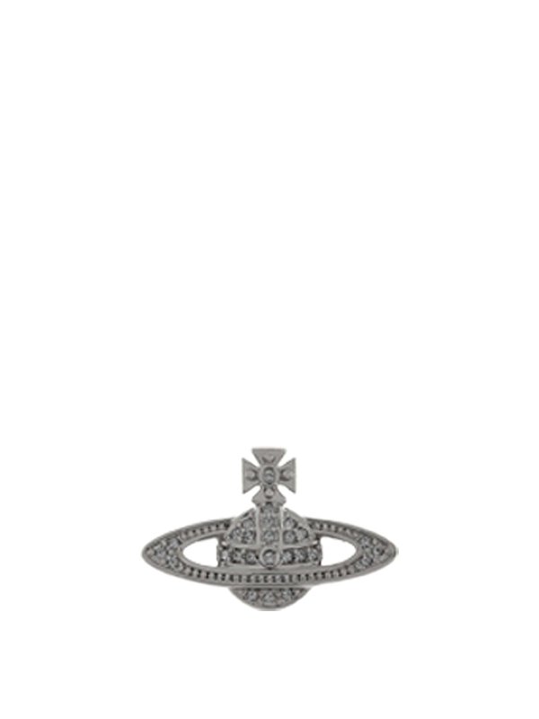 VIVIENNE WESTWOOD: Earrings online - Ruthenium Mini Bas Relief Earrings