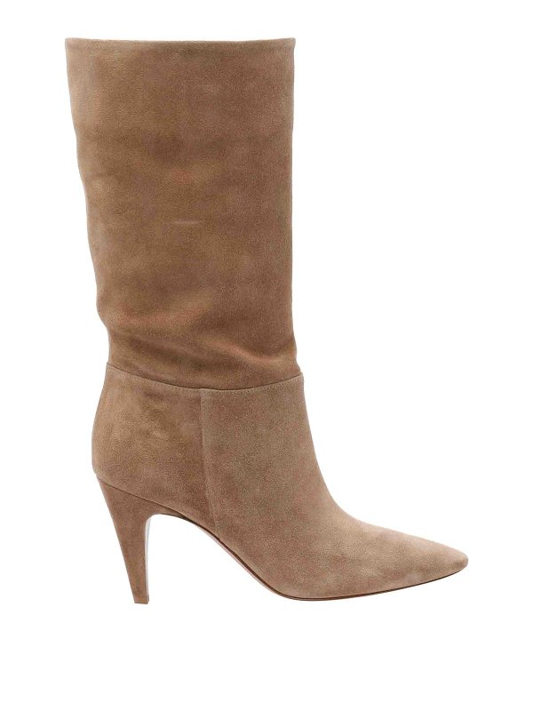 Gianvito Rossi: ankle boots - Beige Elise Pump Booties