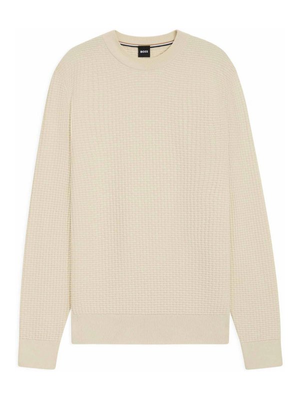 Hugo Boss: Col bateau - Pull Col Bateau - Beige