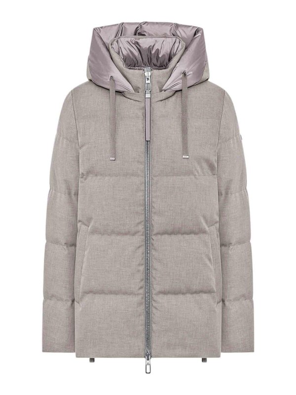 DUNO: Lange Daunenmäntel - Daunenmantel - Beige