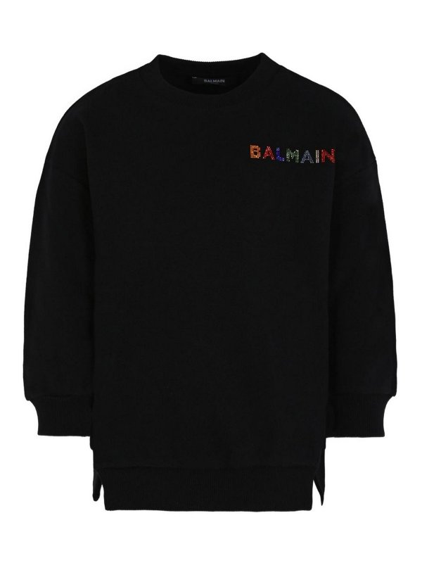Balmain: クルーネック - クルーネック - 黒