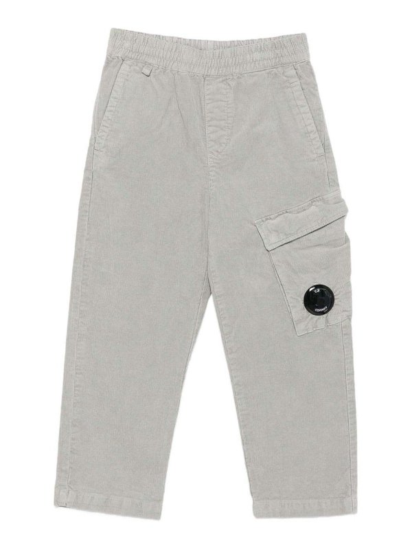 C.P. COMPANY: casual trousers - Cotton Ribbed Trousers With Applique