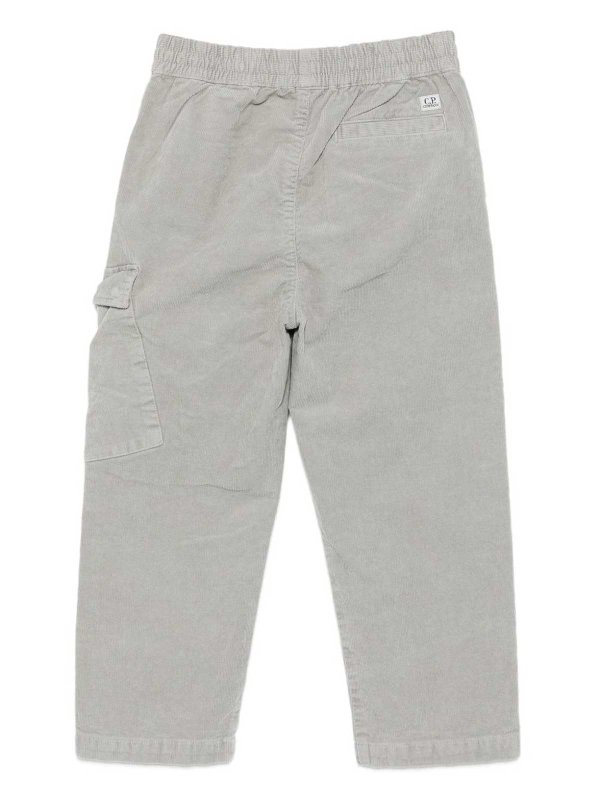 The Best Shops C.P. COMPANY: casual trousers - Cotton Ribbed Trousers With Applique