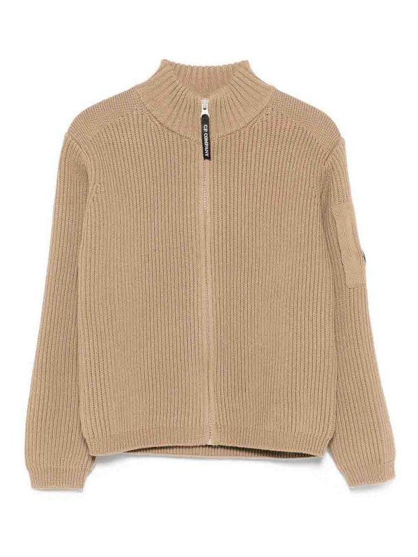 C.P. COMPANY: cardigans - Knitted Cardigan With Applique