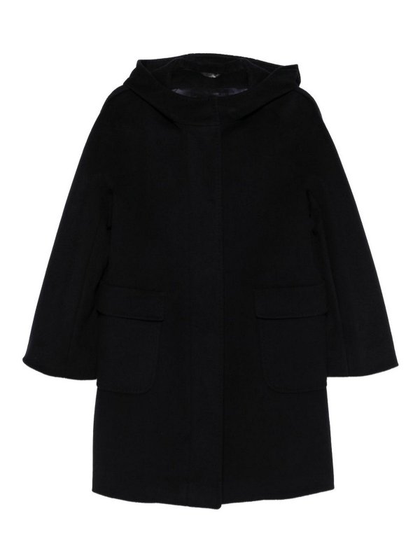 CINZIA ROCCA: short coats - Wool Hooded Coat