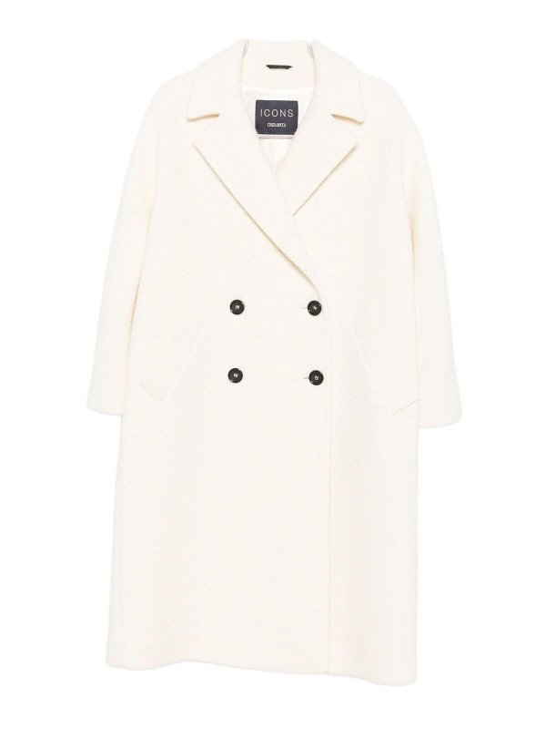 CINZIA ROCCA: short coats - Long Double-Breasted Coat In Wool