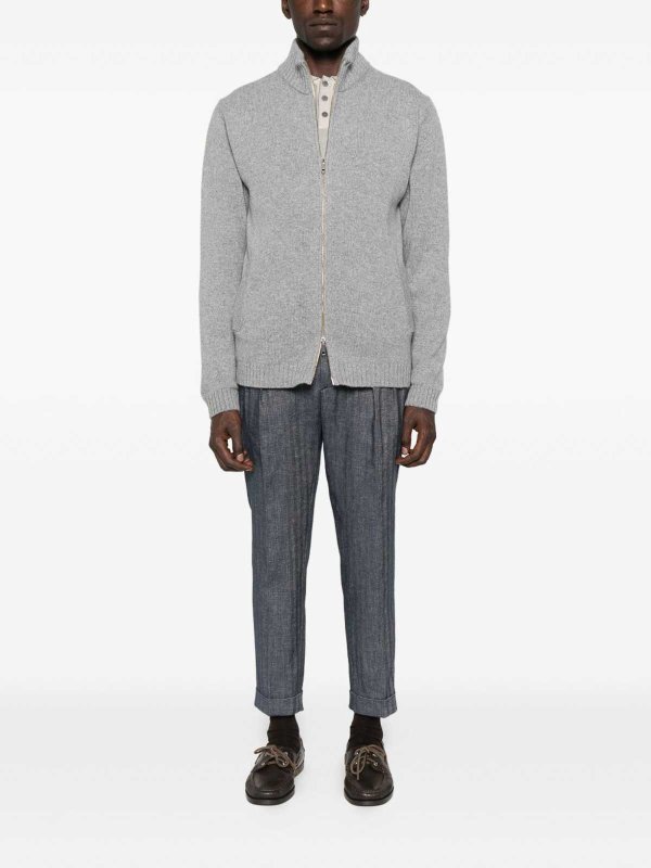 DANIELE FIESOLI: Strickpullover mit Rundhalsausschnitt online - Rundhalspullover - Grau