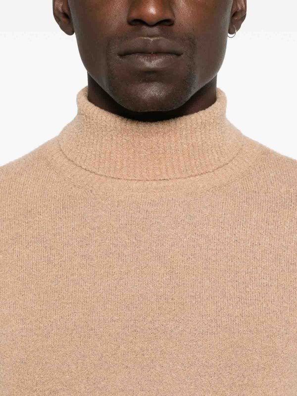 The Best Shops DANIELE FIESOLI: Strickpullover mit Rundhalsausschnitt - Rundhalspullover - Camel