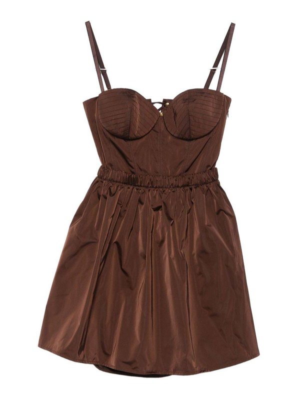 ELISABETTA FRANCHI: Knielange Kleider - Knielanges Kleid - Braun