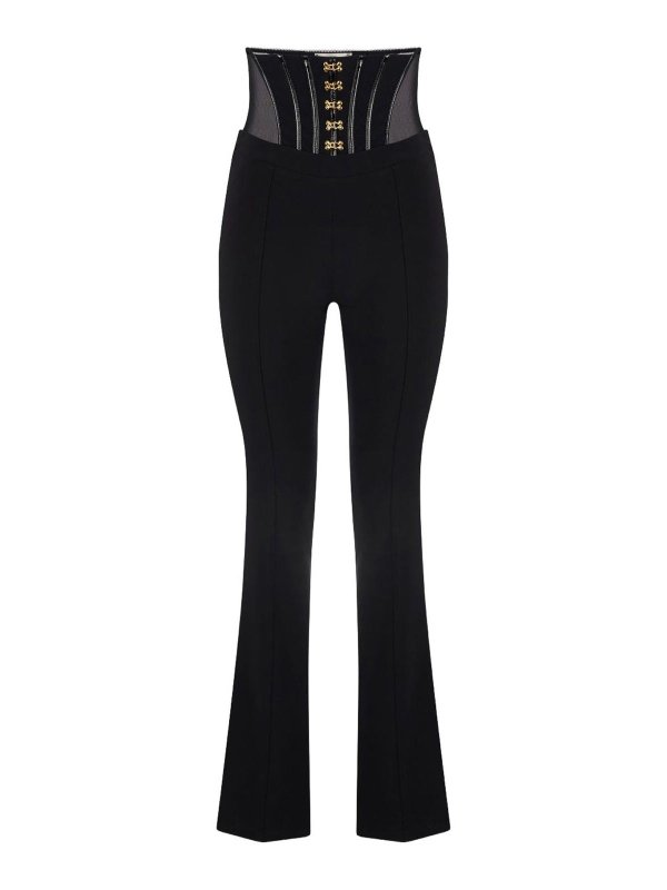 ELISABETTA FRANCHI: カジュアルトラウザー - カジュアルパンツ - 黒