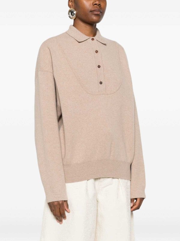 JACQUEMUS: Pull col rond online - Pull Col Rond - Beige