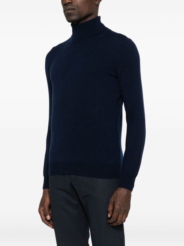 クルーネック - ブルー shop online: Kangra Cashmere