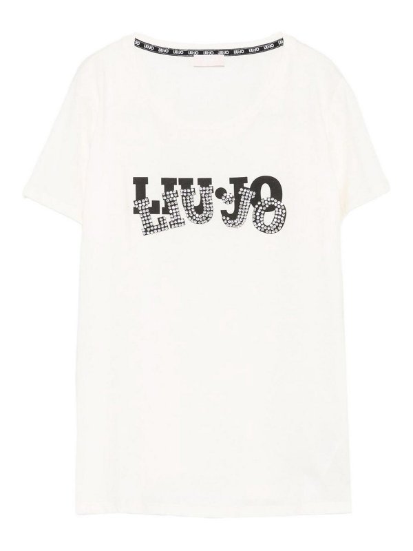 Liu Jo: Suéteres con cuello pico - Suéter Cuello Redondo - Blanco