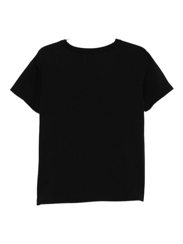 Liu Jo: crew necks online - Crew Neck T-Shirt With Rhinestones