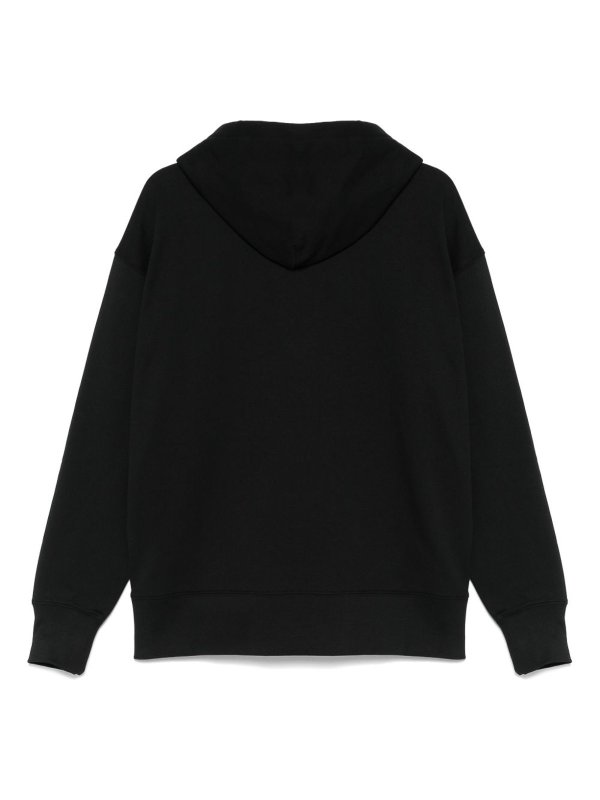 m.s.g.m.: crew necks online - Black Cotton Crewneck Sweatshirt With Logo