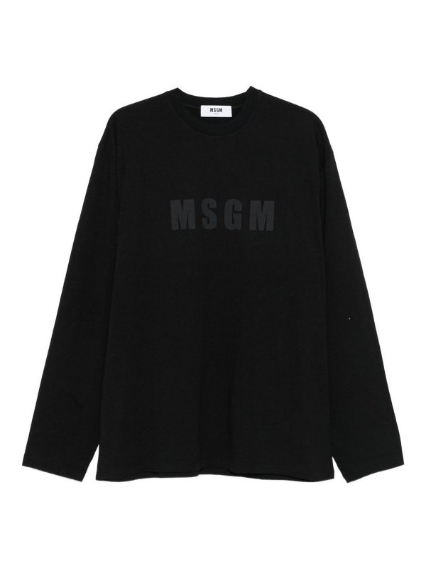 m.s.g.m.: t-shirt - T-shirt di cotone con logo stampato frontale