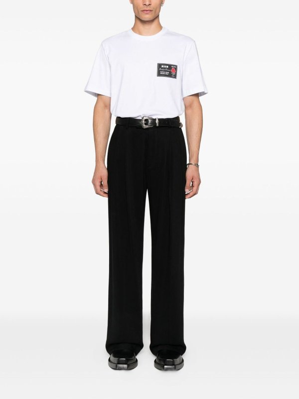 m.s.g.m.: t-shirts online - Cotton T-Shirt With Front Printed Logo