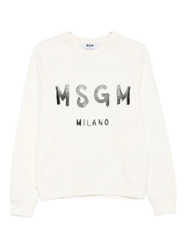 m.s.g.m.: maglia collo rotondo - Spaccatura in giuttona bianca di cotone