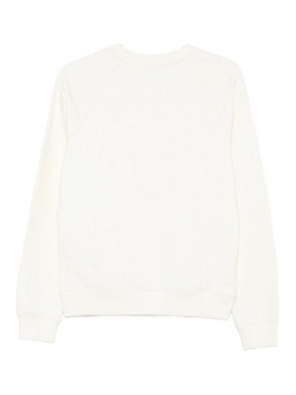 m.s.g.m.: maglia collo rotondo online - Spaccatura in giuttona bianca di cotone