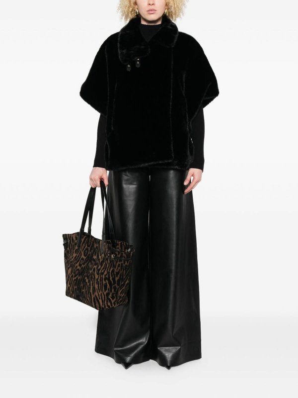 The Best Shops Pinko: 毛皮＆シアリングコート - 毛皮/ムートンコート - 黒