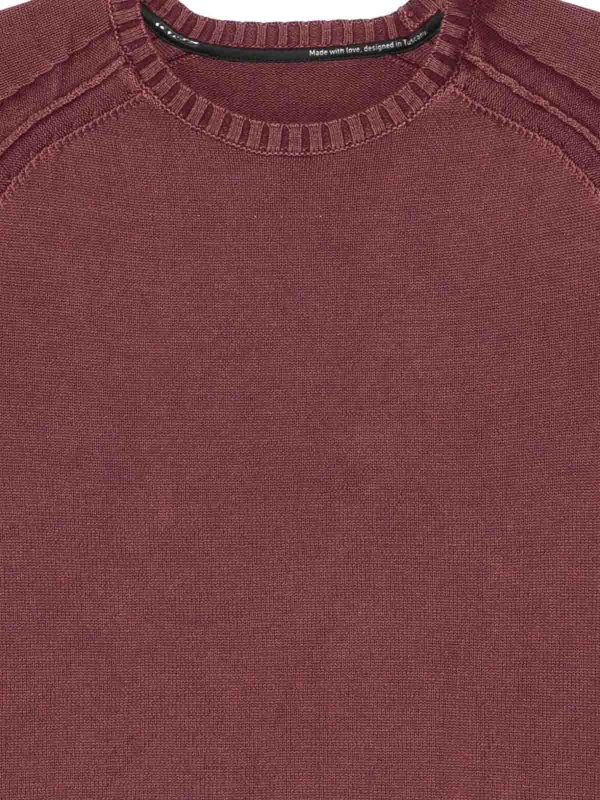 The Best Shops RRD Roberto Ricci Designs: Suéteres con cuello pico - Suéter Cuello Redondo - Rojo Oscuro