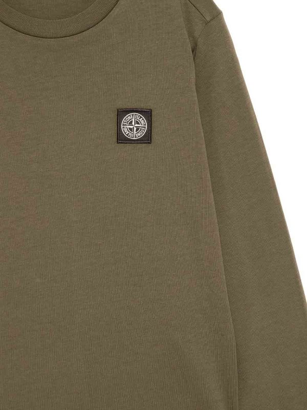 The Best Shops STONE ISLAND: crew necks - Crewneck Sweatshirt With Logo Patch