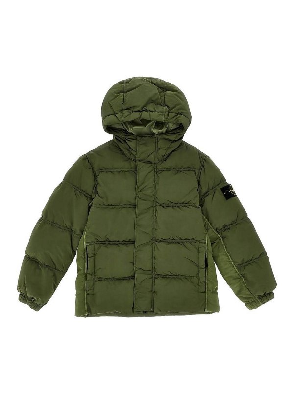 STONE ISLAND: padded jackets - Quilted Down Jacket With Logo