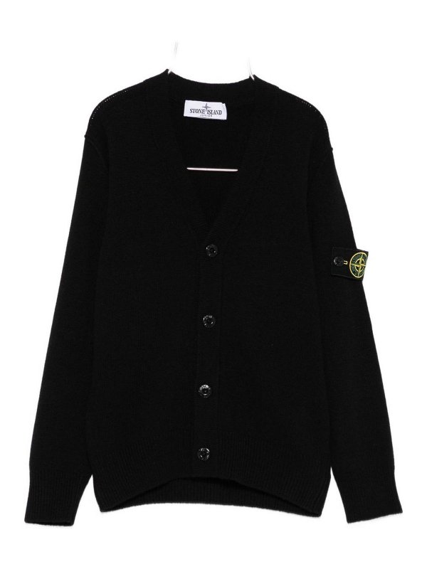 STONE ISLAND: Suéteres con cuello pico - Suéter Cuello Redondo - Negro