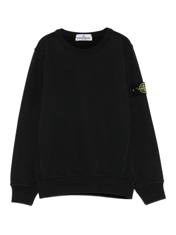 STONE ISLAND: Suéteres con cuello pico - Suéter Cuello Redondo - Negro